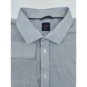 Dockers Battery Street Collection Mens XL Blue White Check Dress Shirt